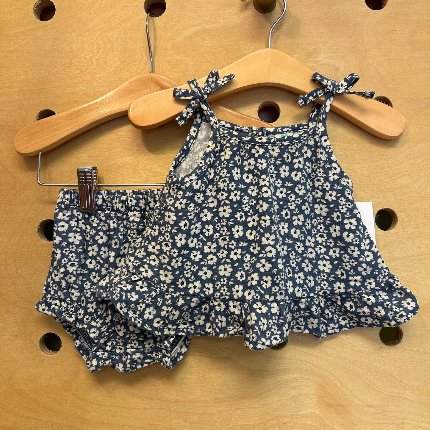 Teal/White Floral Cotton Outfit