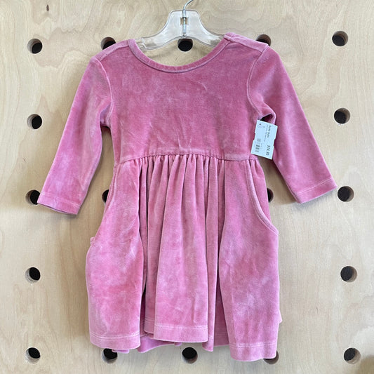 Pink Velour Bow Back Dress