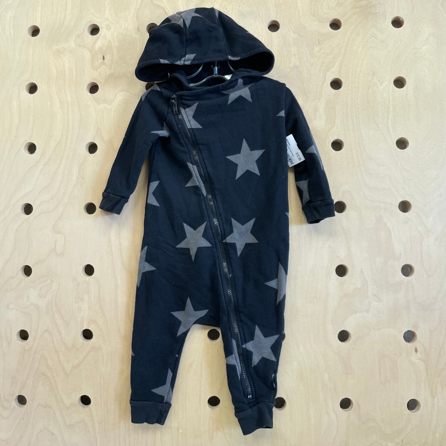 Black + Grey Stars Hoodie Romper