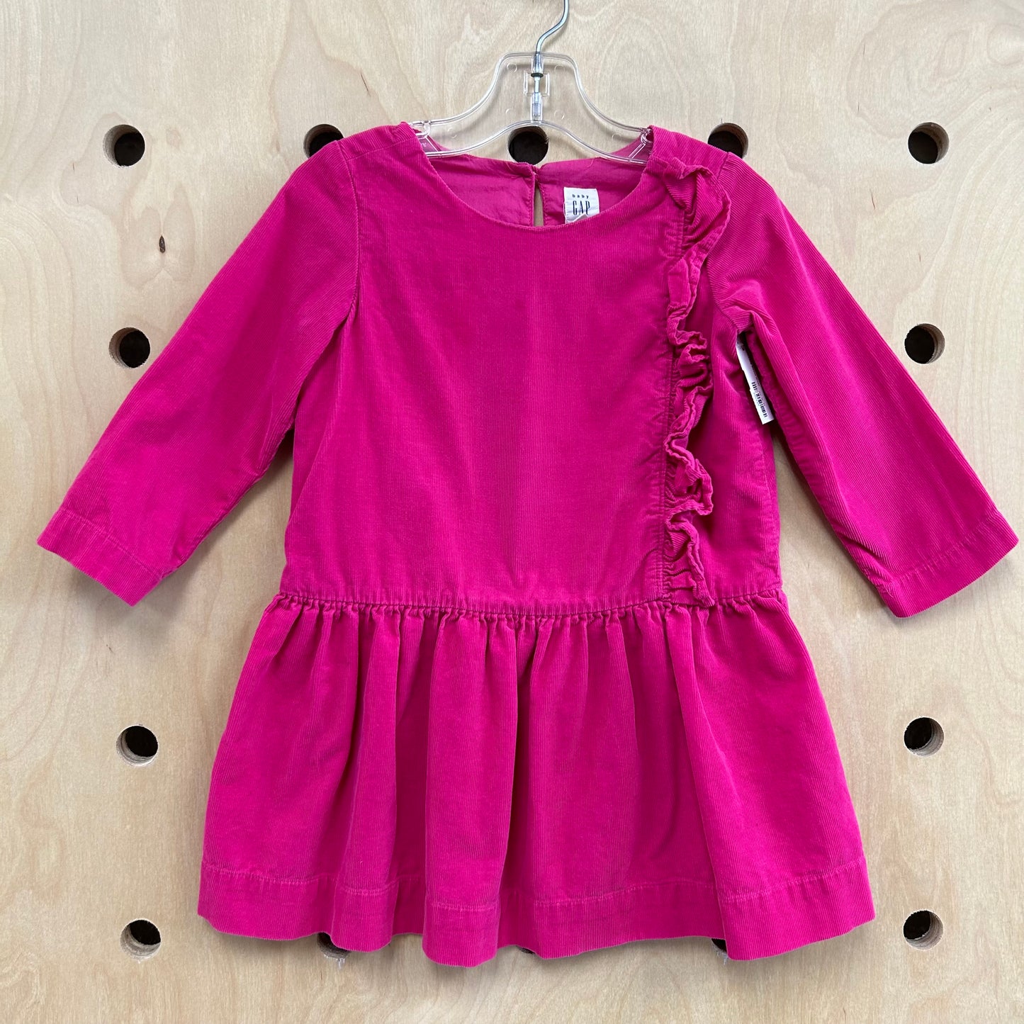 Pink Cord Long Sleeve Dress
