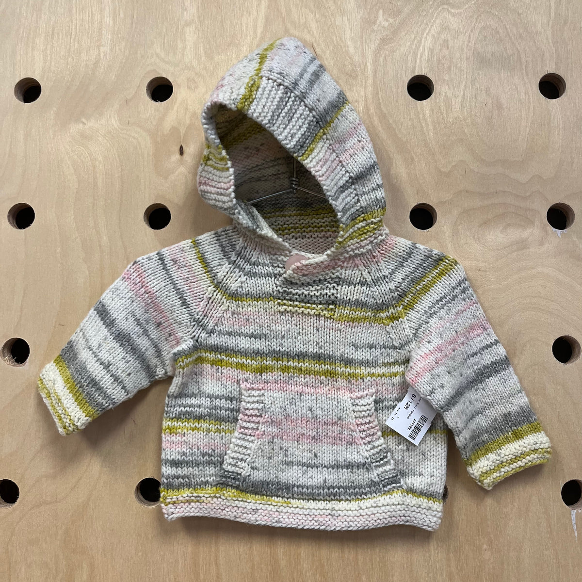 Pink &  Yellow Knit Hoodie