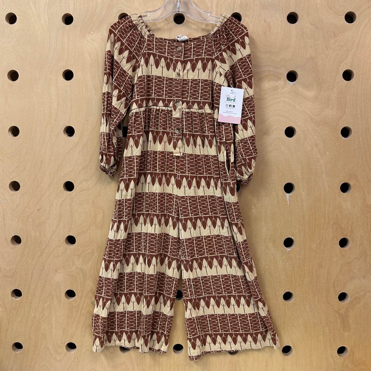 Brown & Tan Bamboo Romper