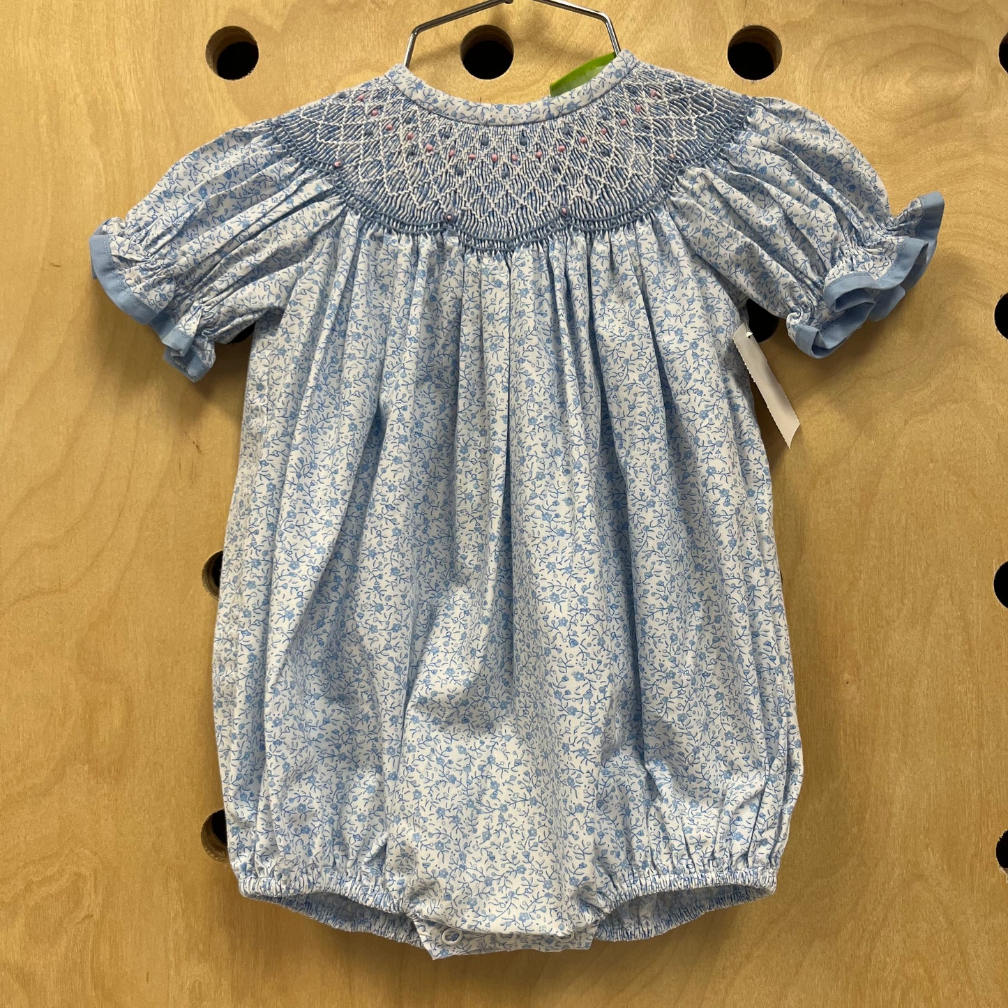 Blue Floral Smocked Romper