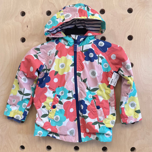 Floral + Stripe-Lined Hoodie Windbreaker