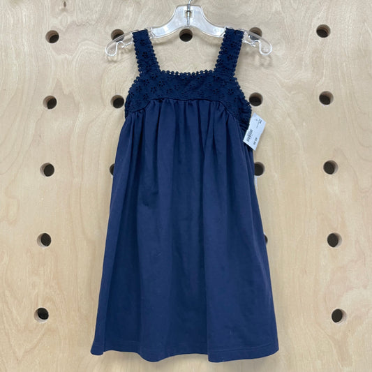 Navy Eyelet Dress