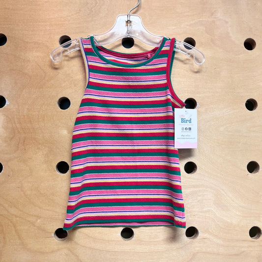 Colorful Striped Ribbed Tank