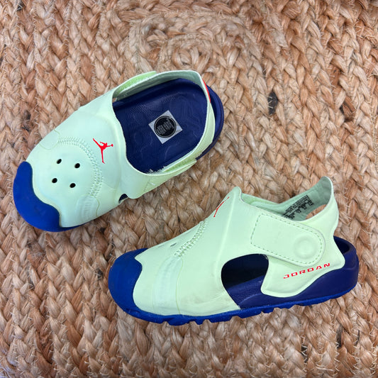 Jordan Neon & Blue Sandals