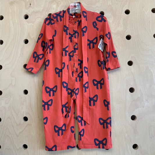 Red + Blue Bows Romper w/ Headband