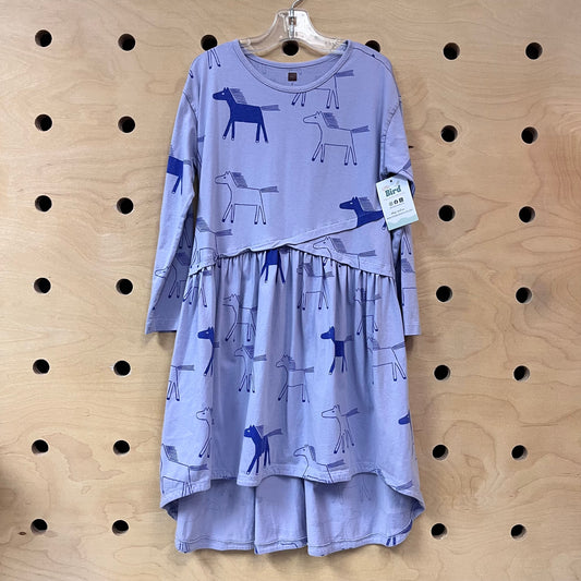 Purple Unicorns Cotton LS Dress