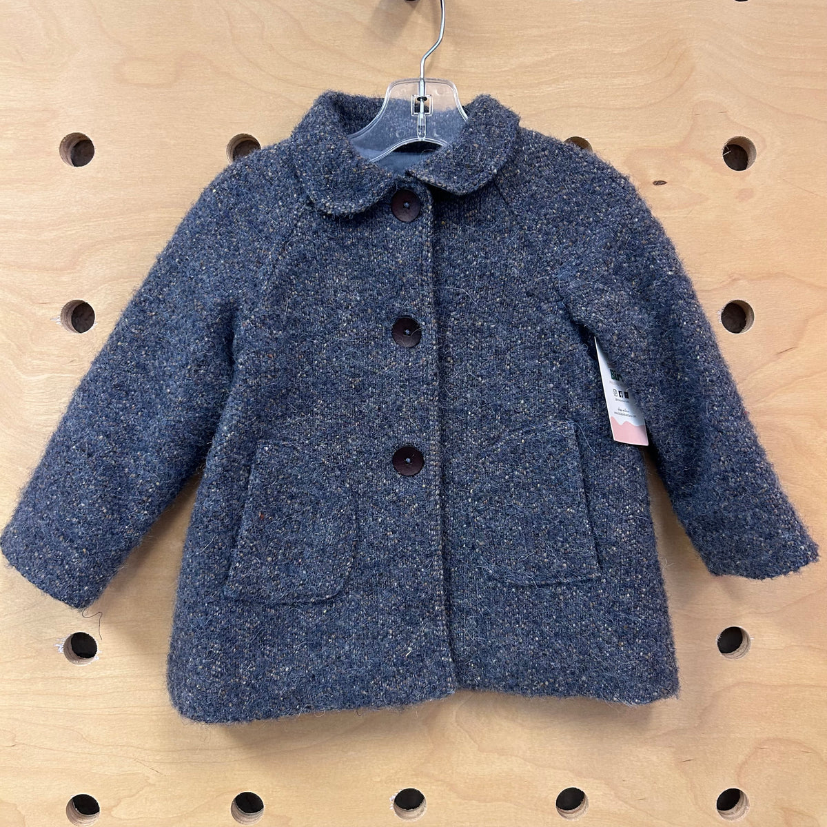 Blue Wool-Blend Coat