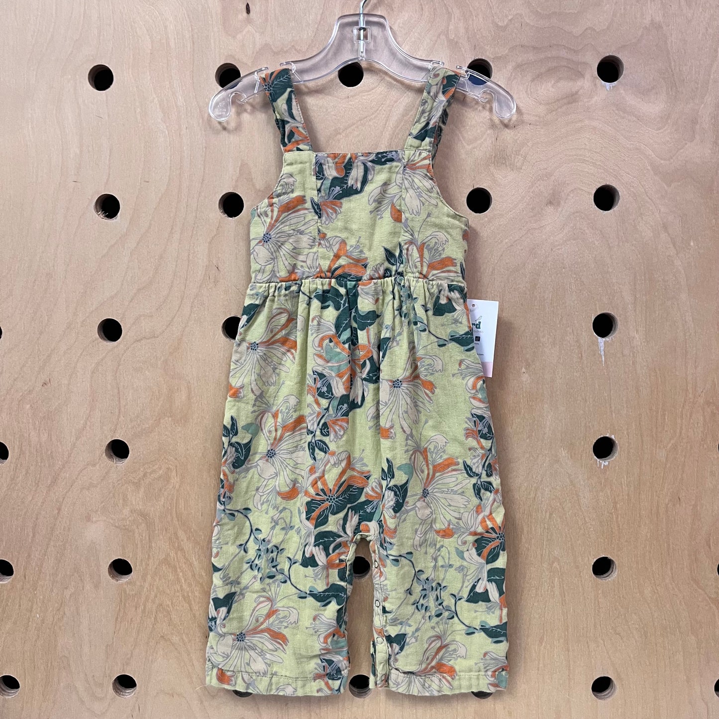 Organic Green Floral Romper