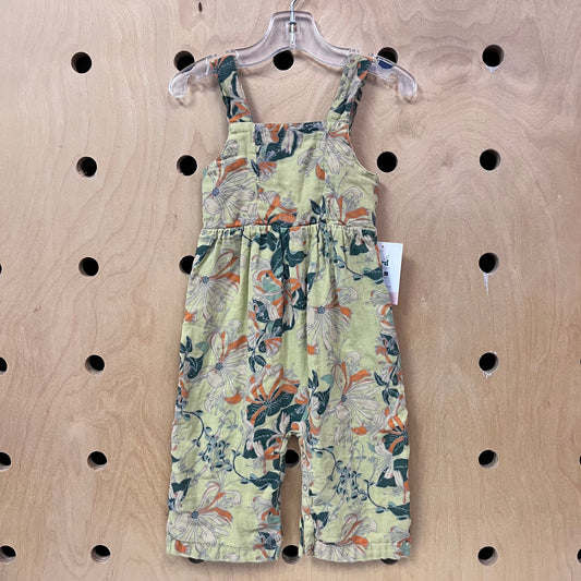 Organic Green Floral Romper