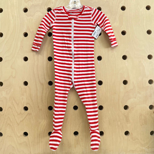 Red + White Striped Footies