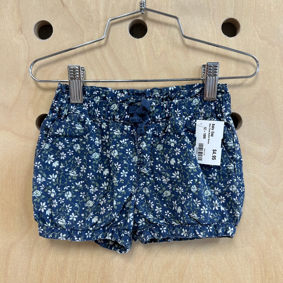 Blue Floral Bubble Shorts