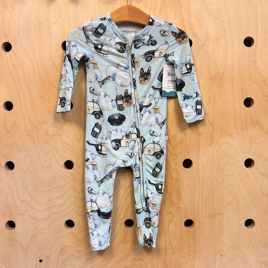 Blue Police Bamboo Footies