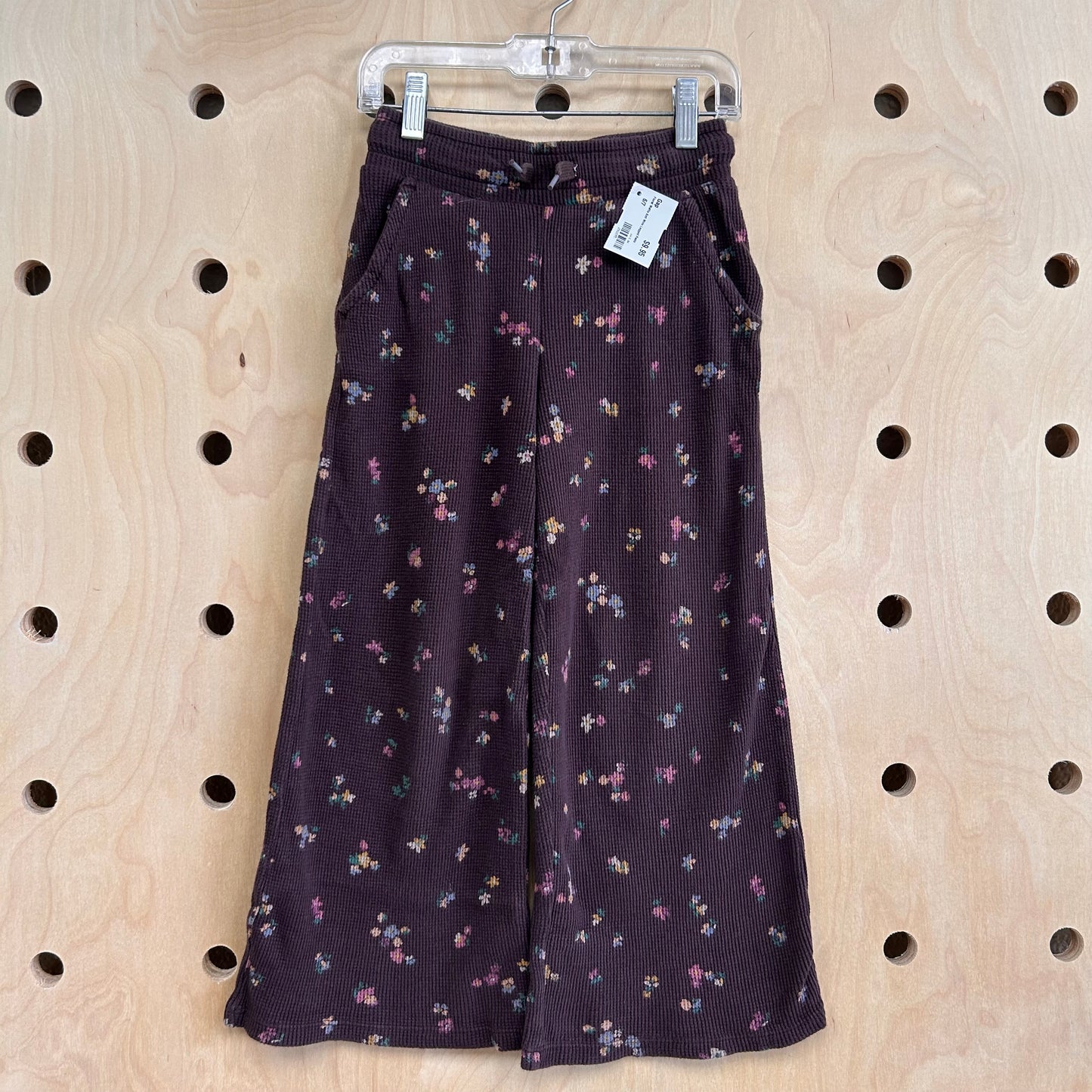 Floral Waffle Knit Wide Legged Pants