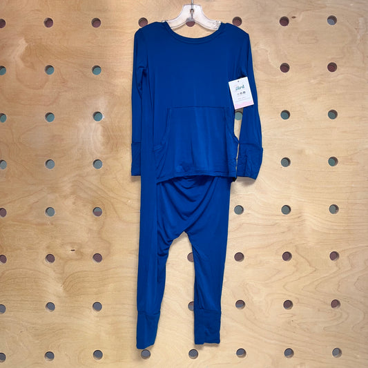 Teal Kangaroo Pocket Bamboo Romper