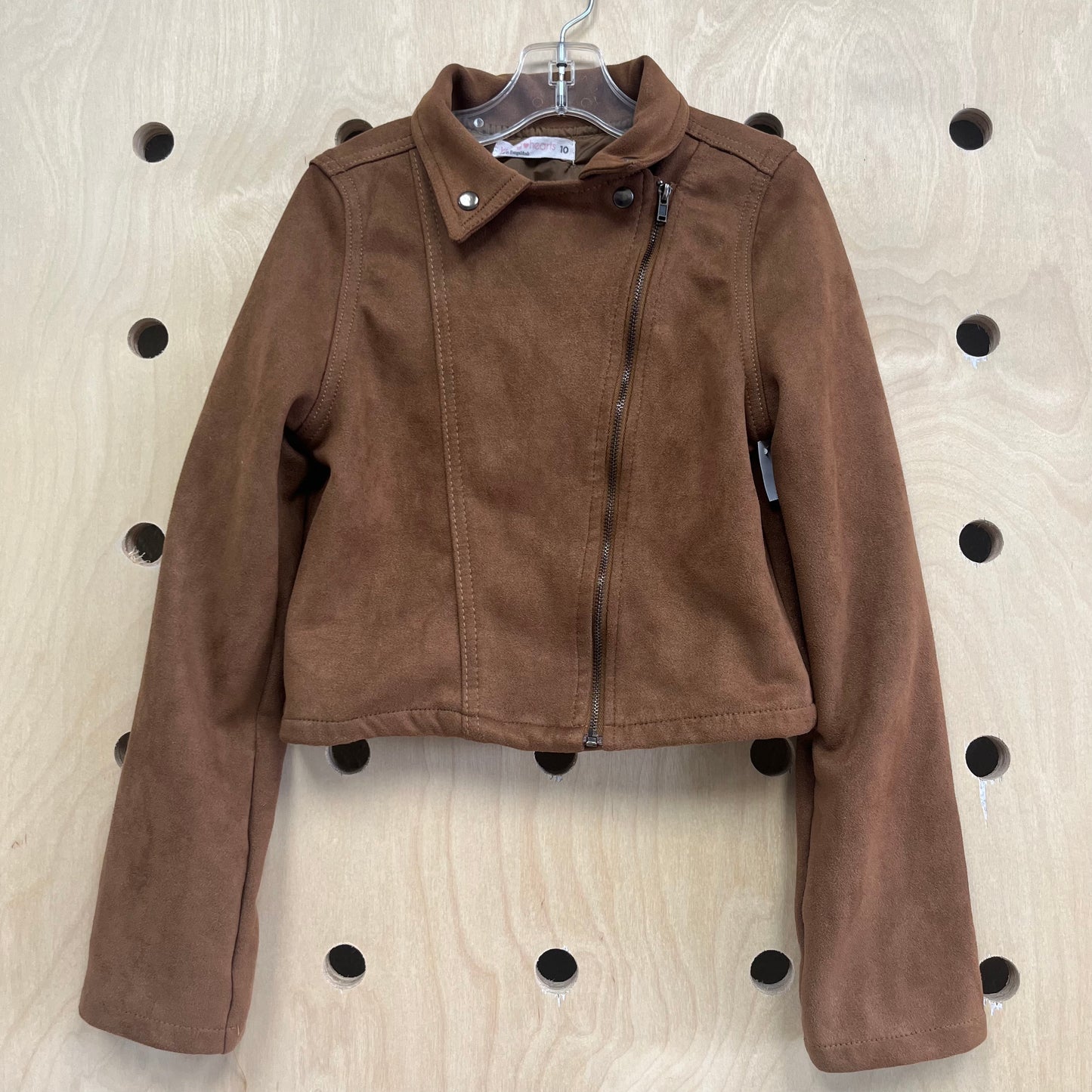 Brown Suede Like Side Zip Jacket