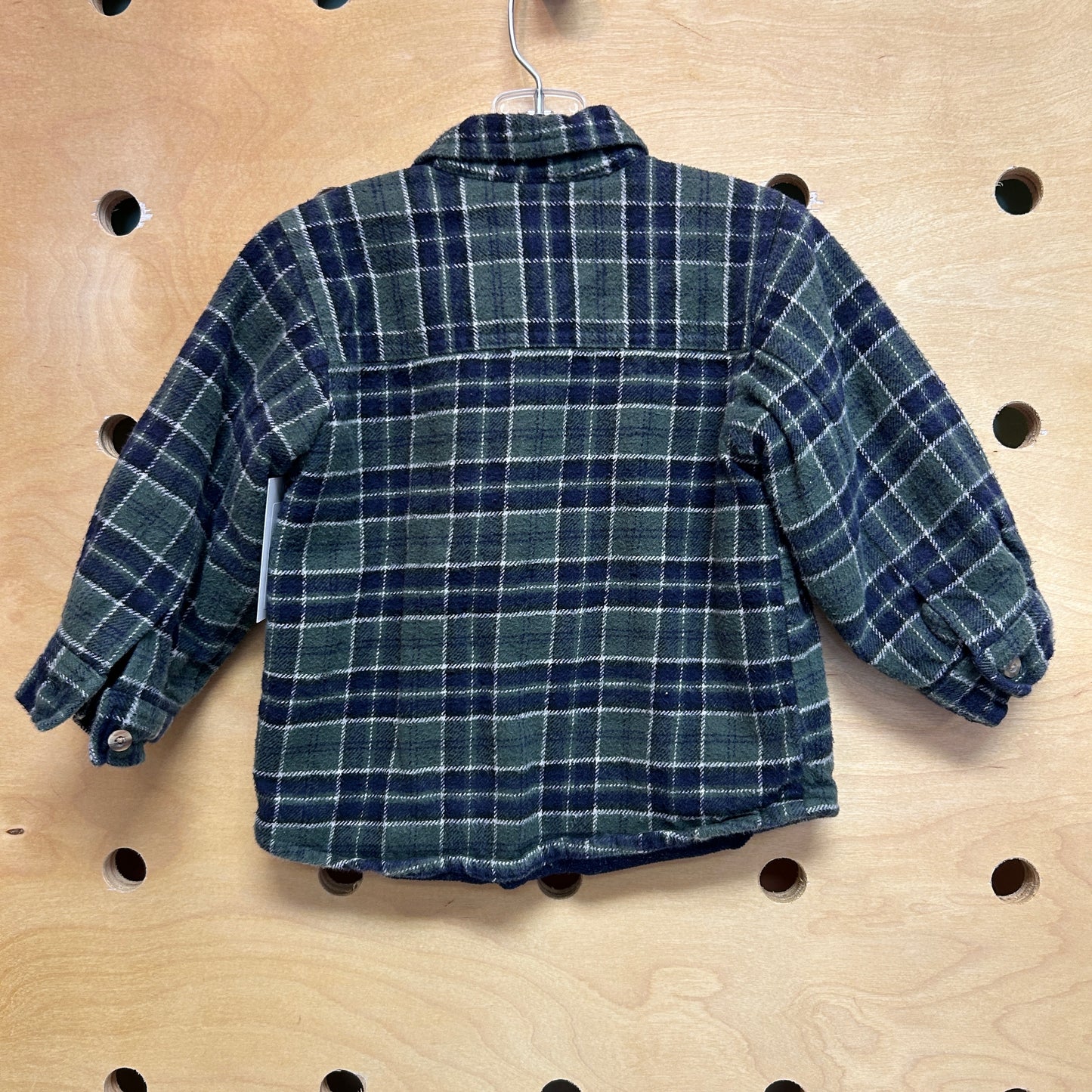 Sprockets Green/Blue Plaid Y2K Zip Shacket