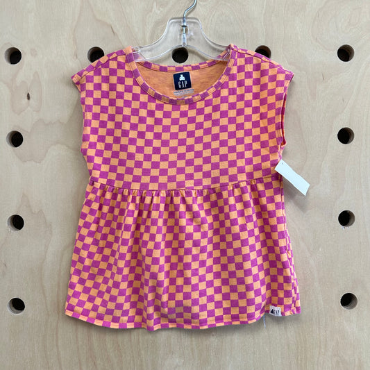 Coral & Pink Sleeveless Top