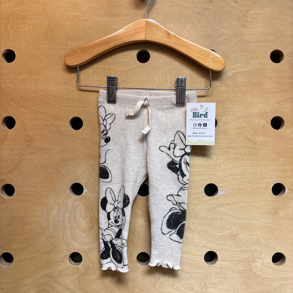 Cream/Black Minnie Ribbed Leggings