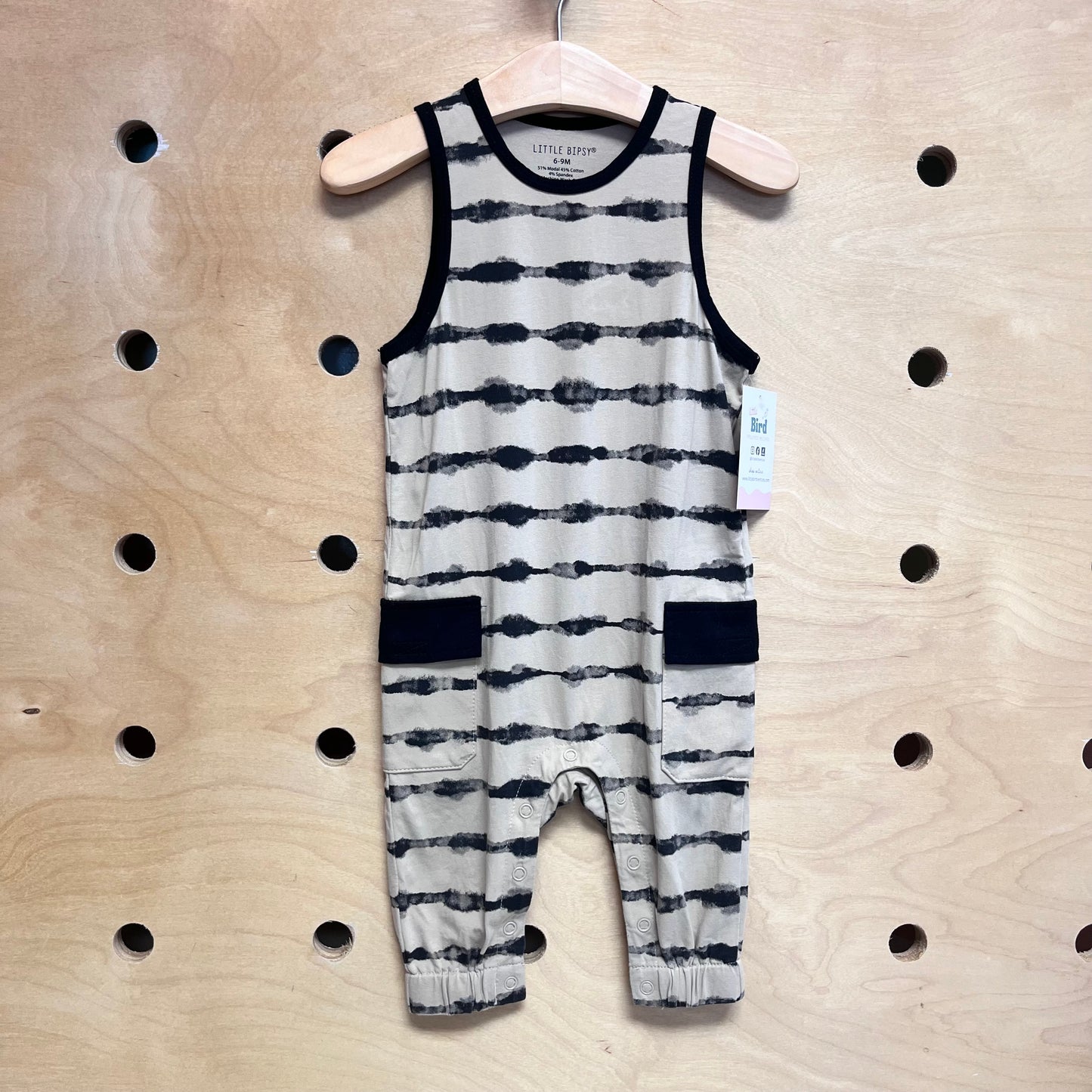 Black/Tan Modal Blend Romper