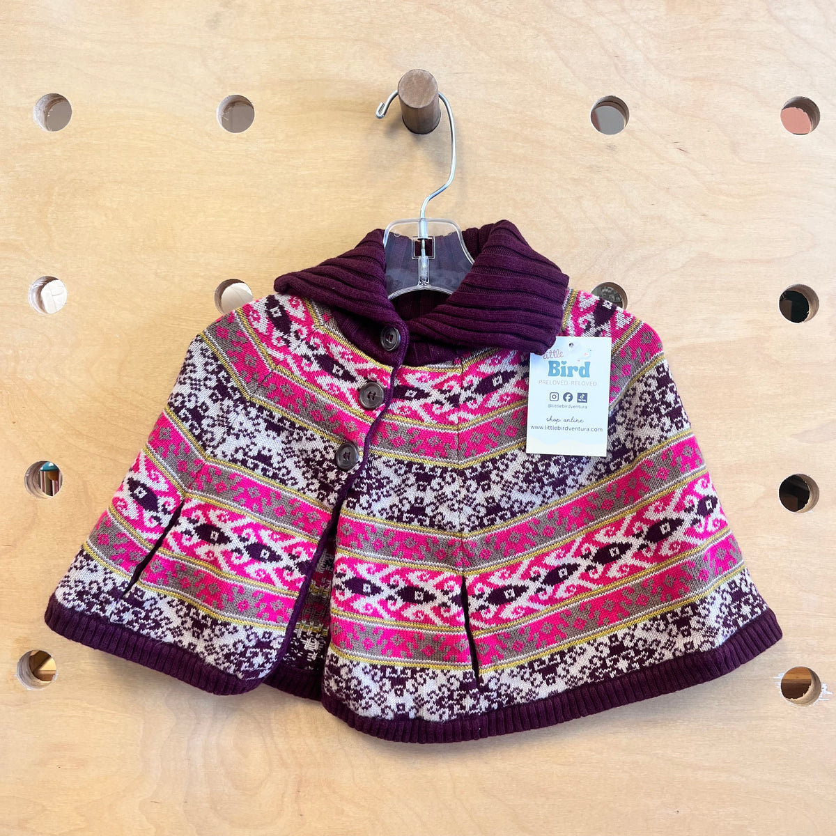 Pink/Purple Knitted Poncho