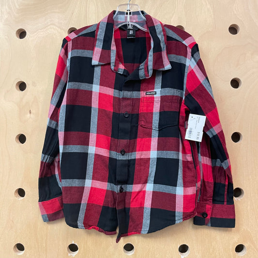 Red + Grey Plaid Flannel