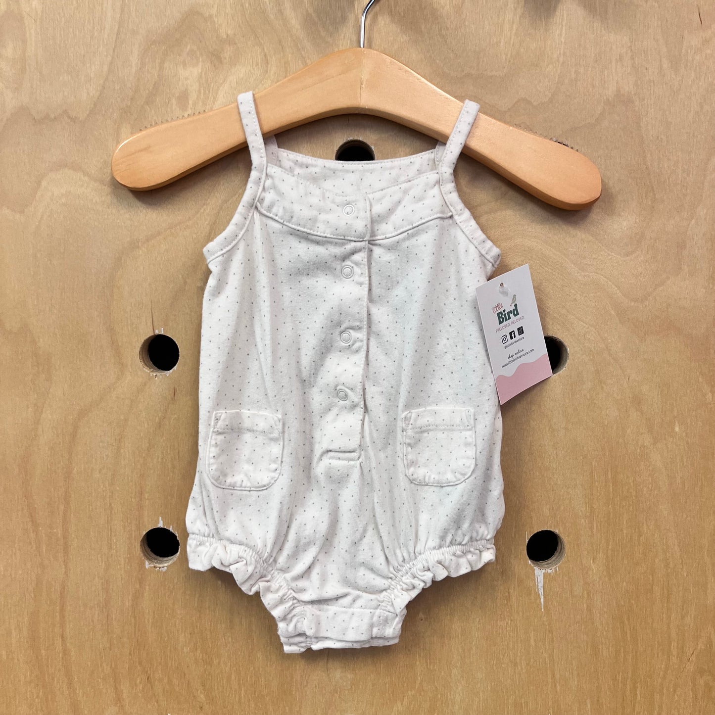 Cream + Grey Dots Romper