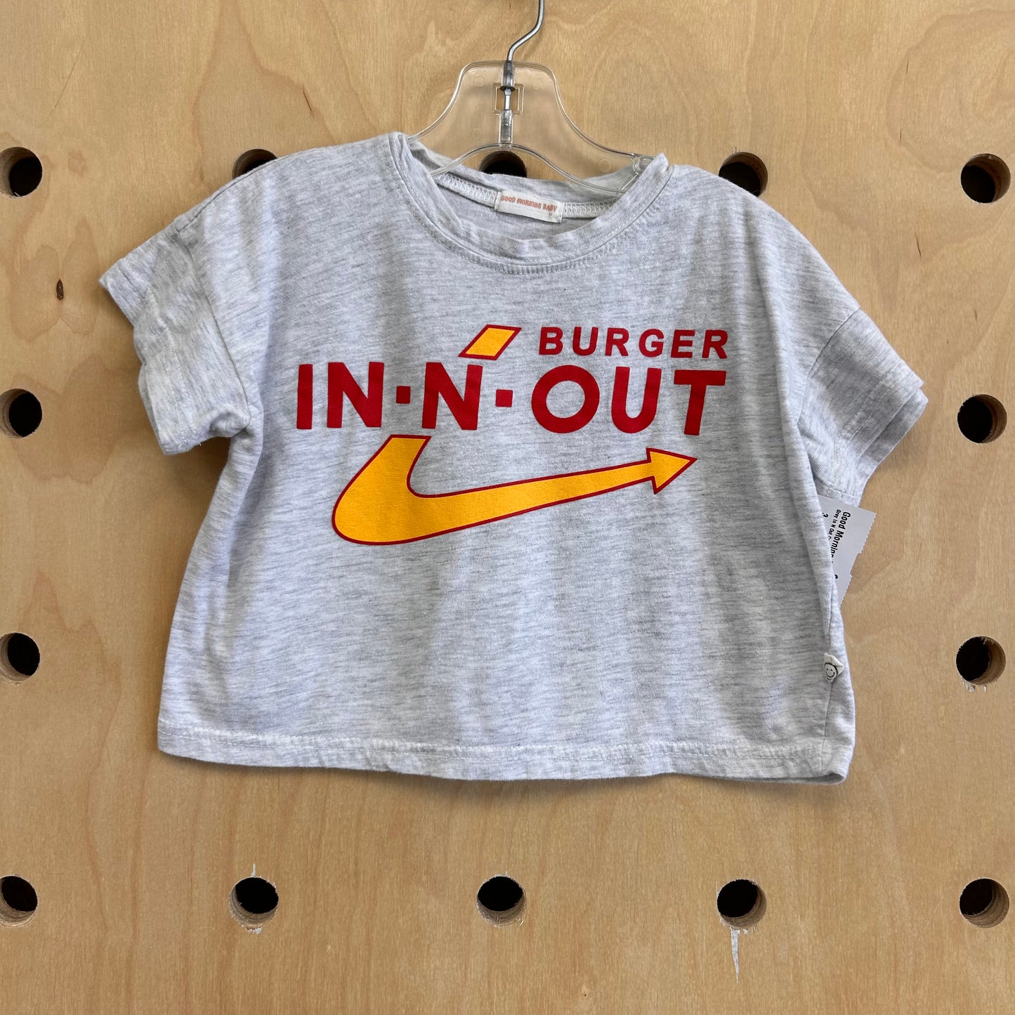 Grey In N Out Crop Tee