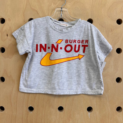 Grey In N Out Crop Tee