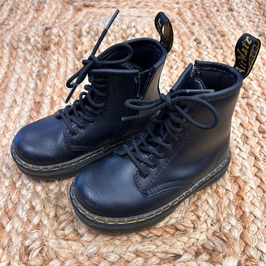 Black Leather Air Wair Combat Boots