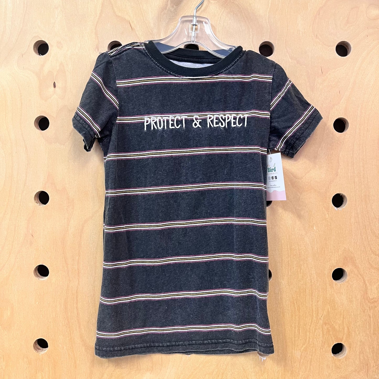 Grey Striped Protect & Respect Tee