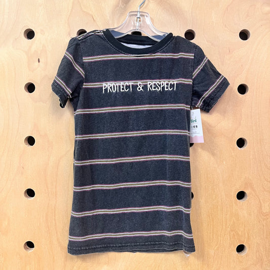 Grey Striped Protect & Respect Tee