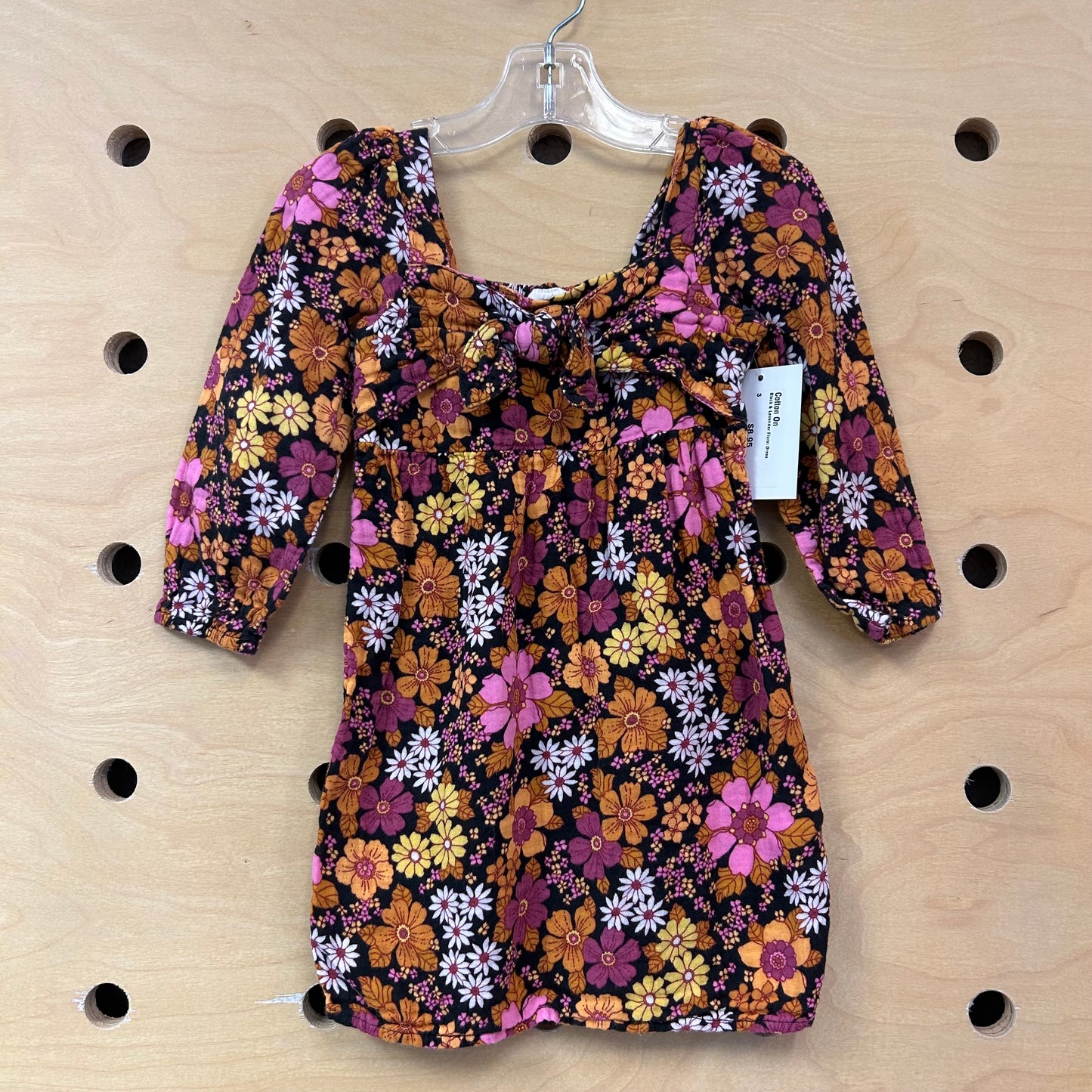 Black & Lavender Floral Dress