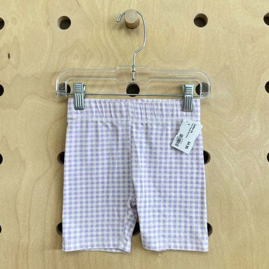 Purple Gingham Bike Shorts