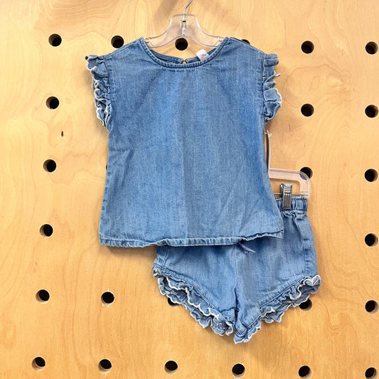 Denim Ruffle Edge Outfit