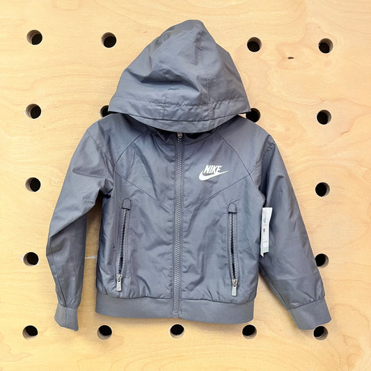 Grey Windbreaker Zip Hoodie