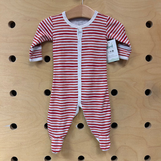 Red/White Striped Organic Footies