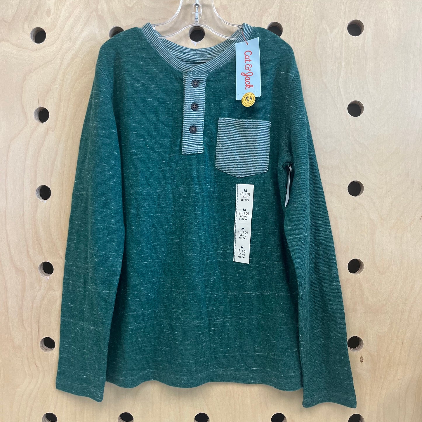 Green Long Sleeve Henley NEW!