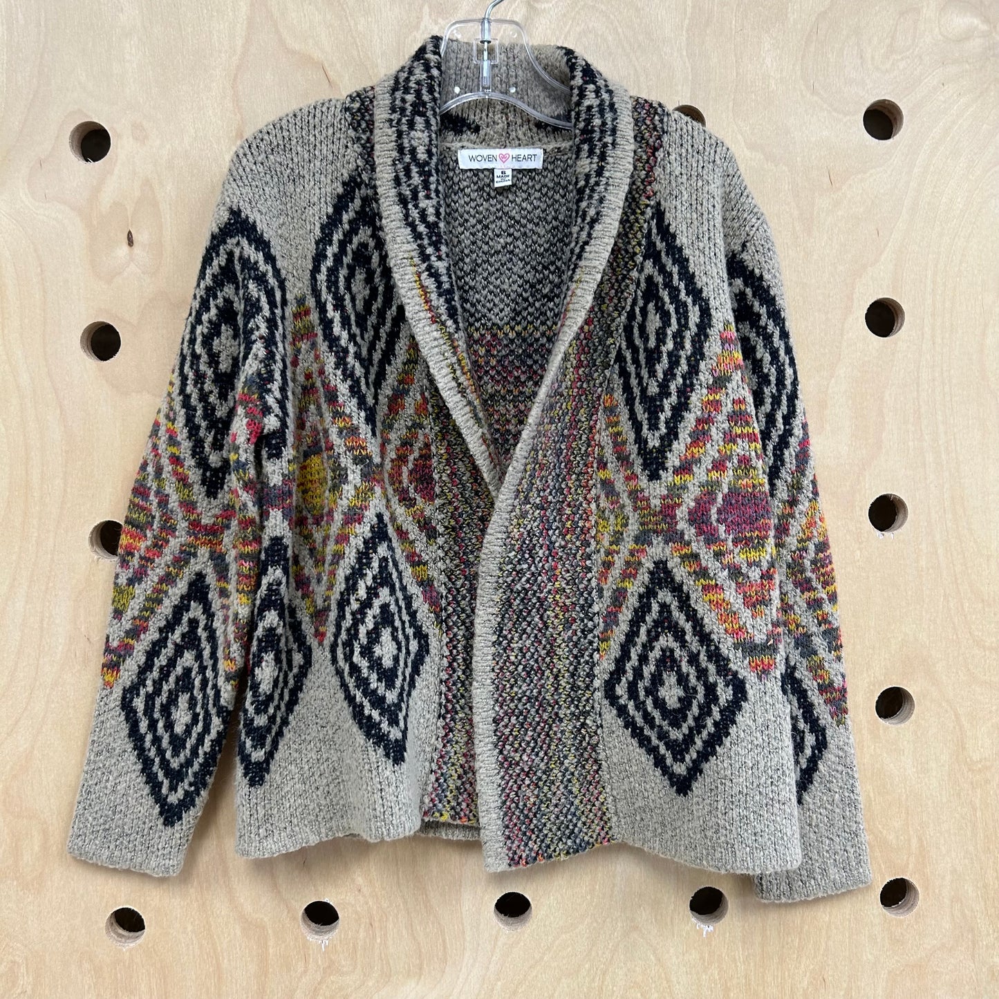 Tan Tribal Print Cardigan