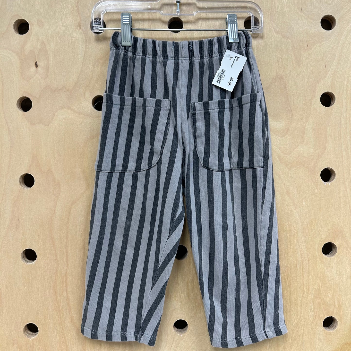 Grey Striped Pants