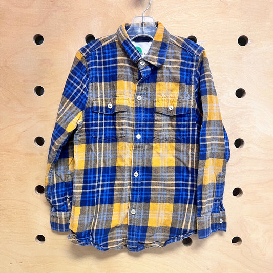 Blue/Yellow Plaid Button Up