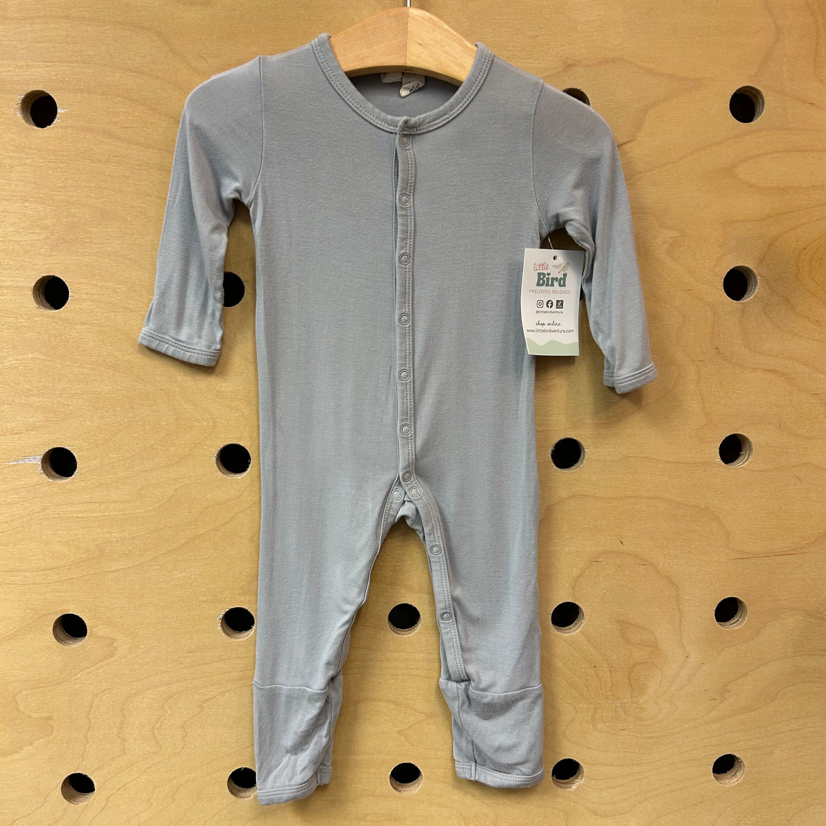 Grey Snap Bamboo Romper