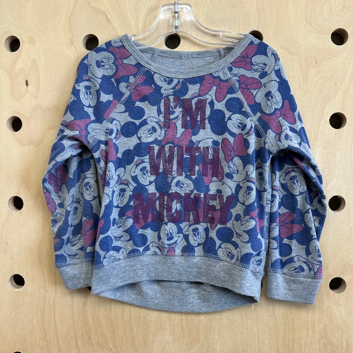 Grey Reversible Mickey+Minnie Top
