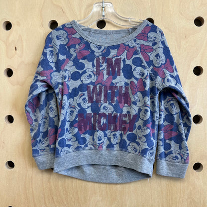 Grey Reversible Mickey+Minnie Top
