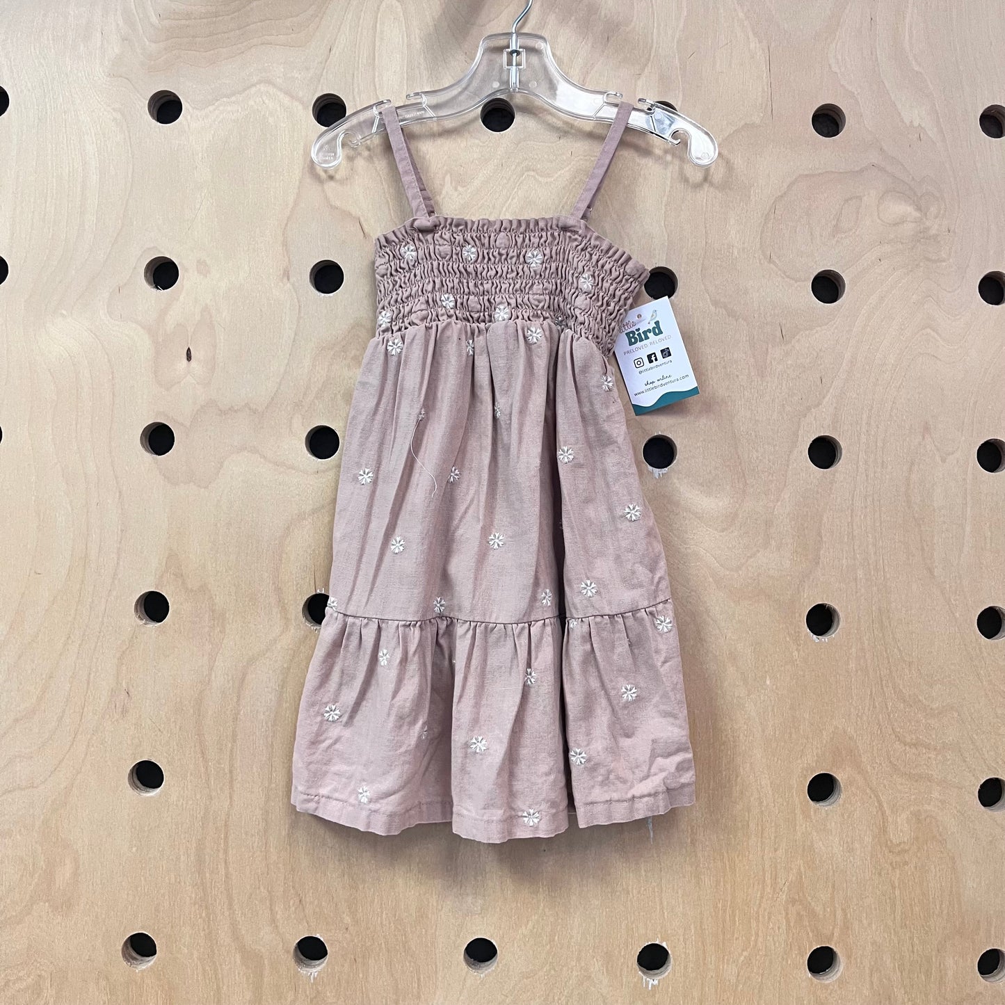 Sand Floral Organic Linen Blend Dress