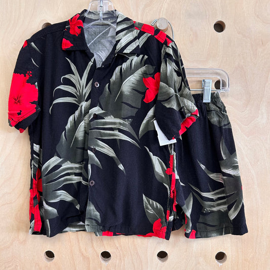 Black & Red Hawaiian Outfit