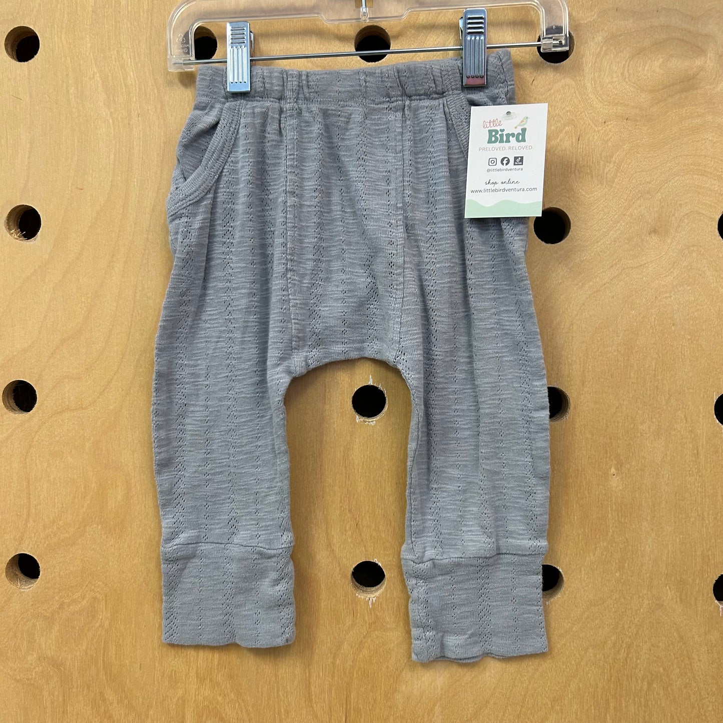 Light Blue Pointelle Cotton Pants