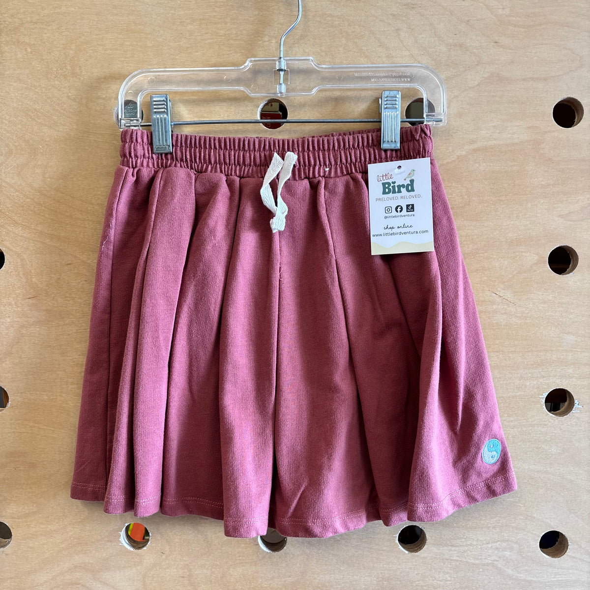 Rust Embroider Peace Pleaded Skirt